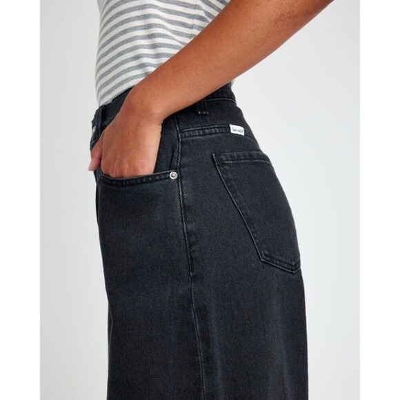 Splendid Black Rinse Carson Barrel Leg Jean Tapered Women’s Size 24 Raw Hem - Picture 6 of 13